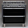 Double Freestanding Oven Black