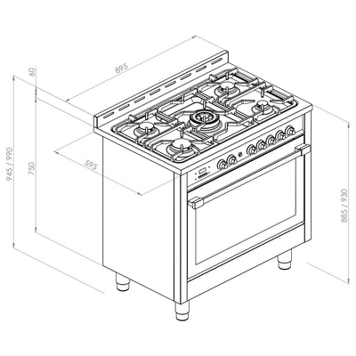 Single Freestanding Oven Stainless