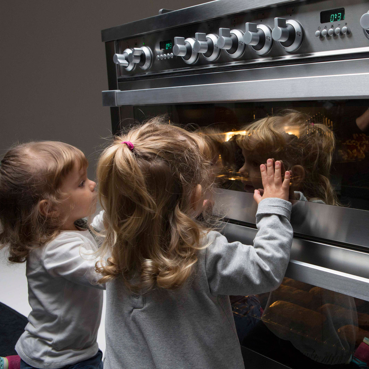 Double Freestanding Oven Red