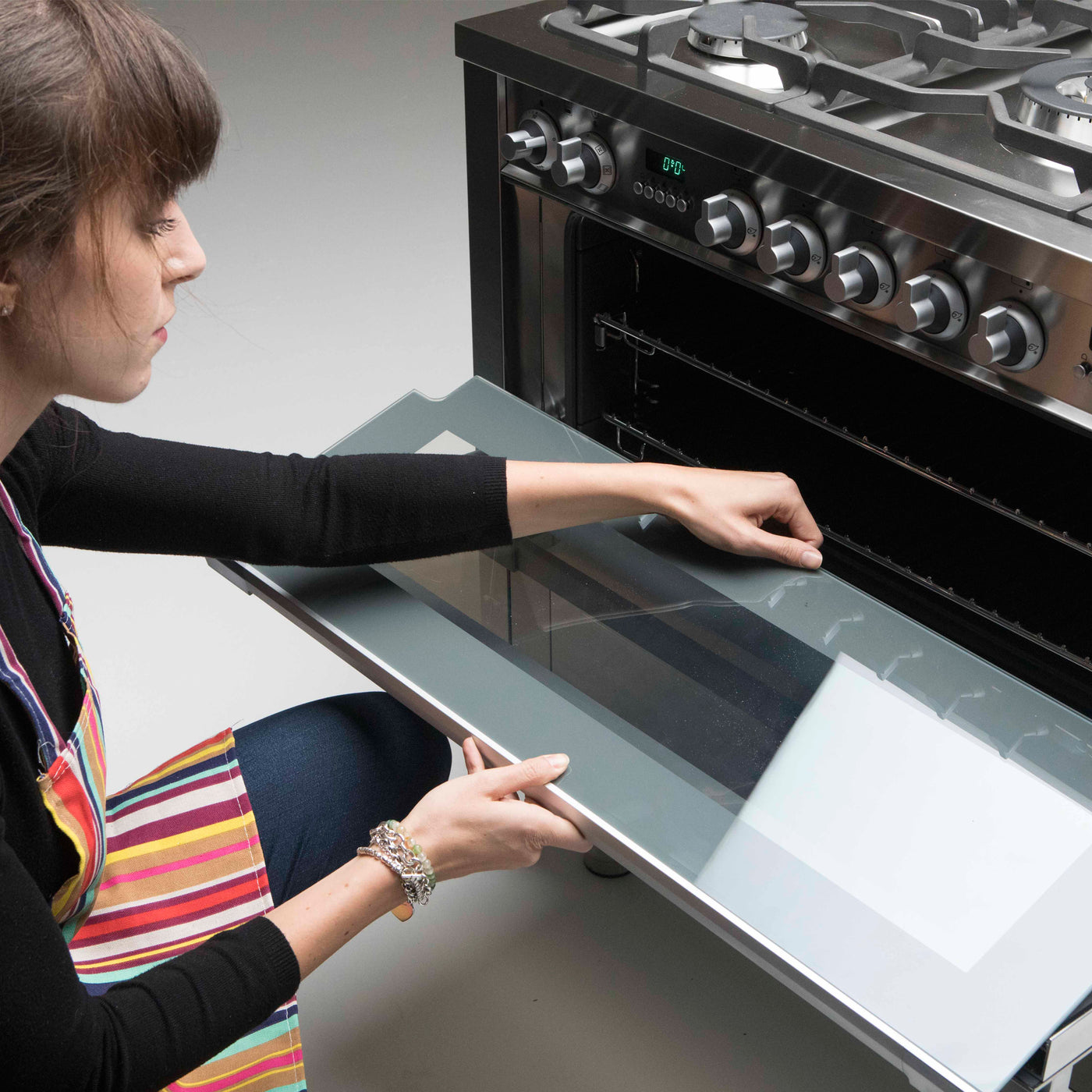 Double Freestanding Oven Red